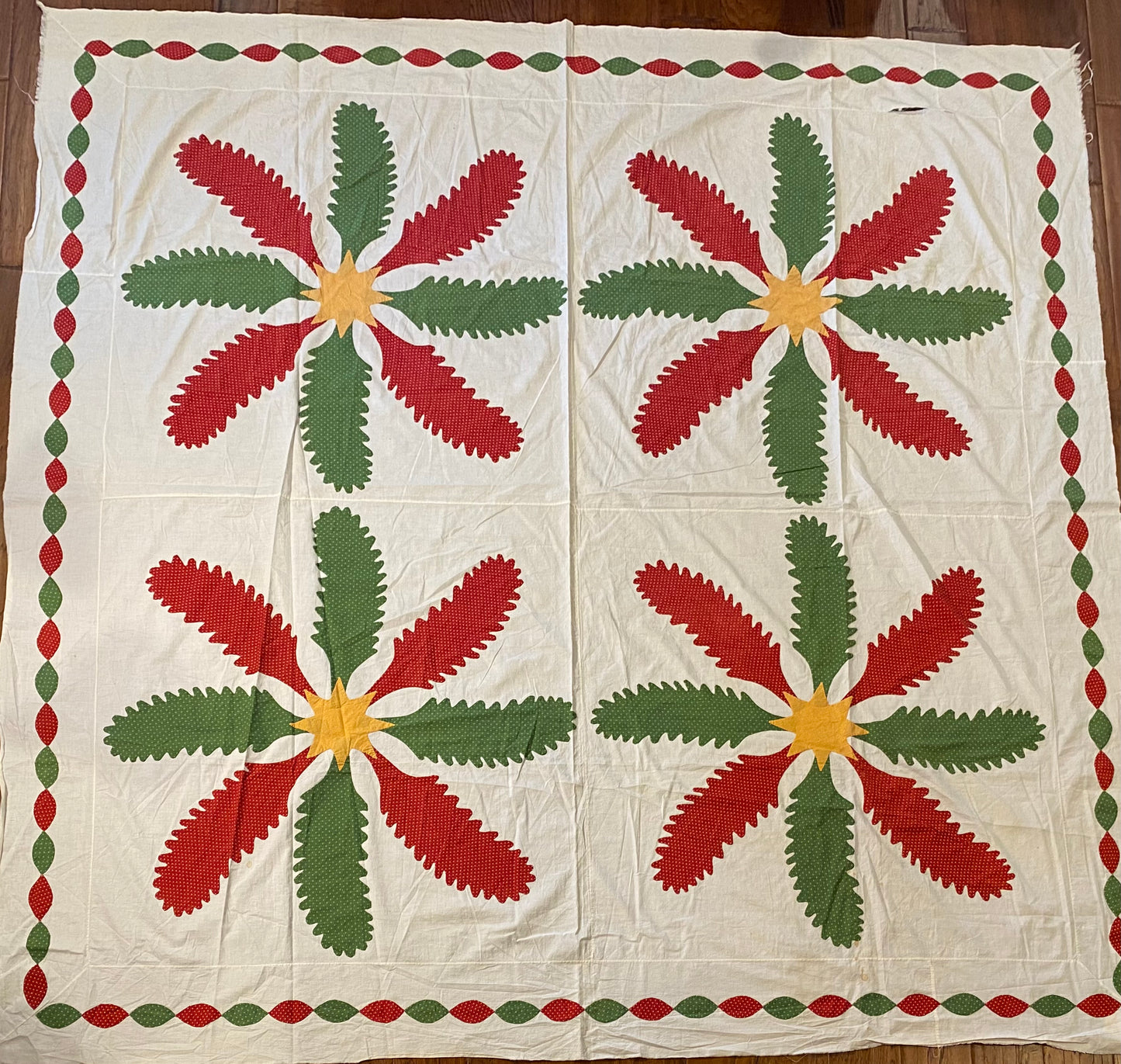 Princess Feather Quilt Top with a Chain Border