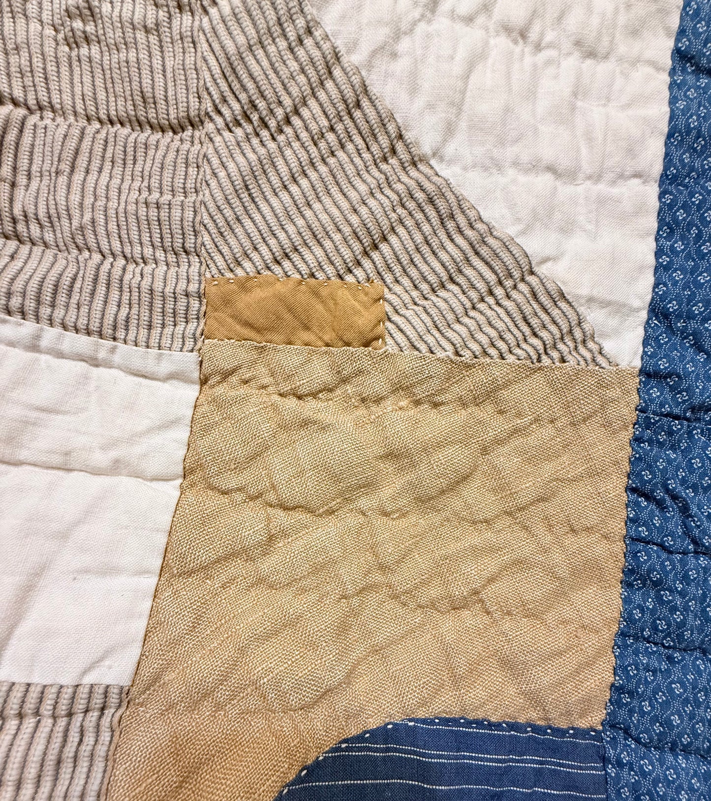 Abstract Scrappy Cotton Crazy Quilt