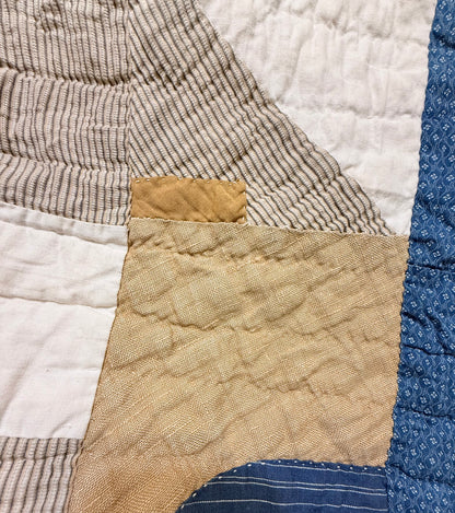 Abstract Scrappy Cotton Crazy Quilt