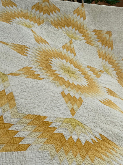 Broken Star Quilt in Yellows