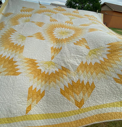 Broken Star Quilt in Yellows