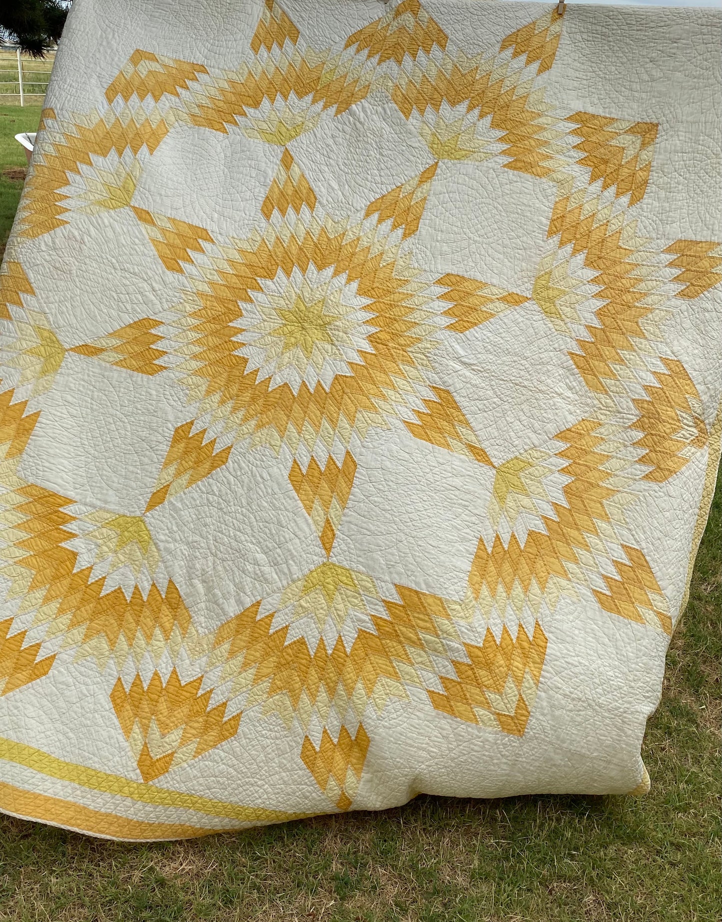 Broken Star Quilt in Yellows