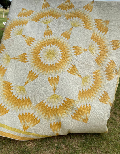 Broken Star Quilt in Yellows