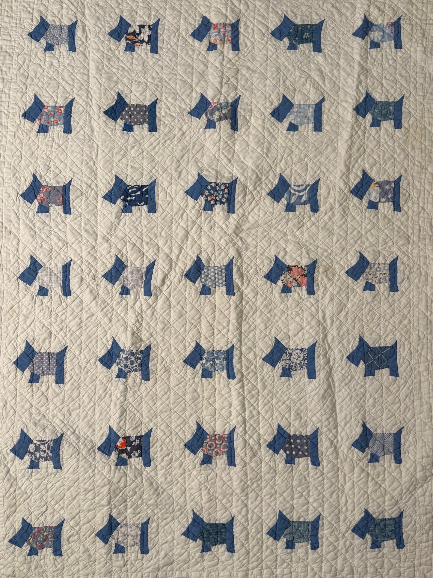 Original Small Scale Scottie Dog Quilt -Crib/Youth