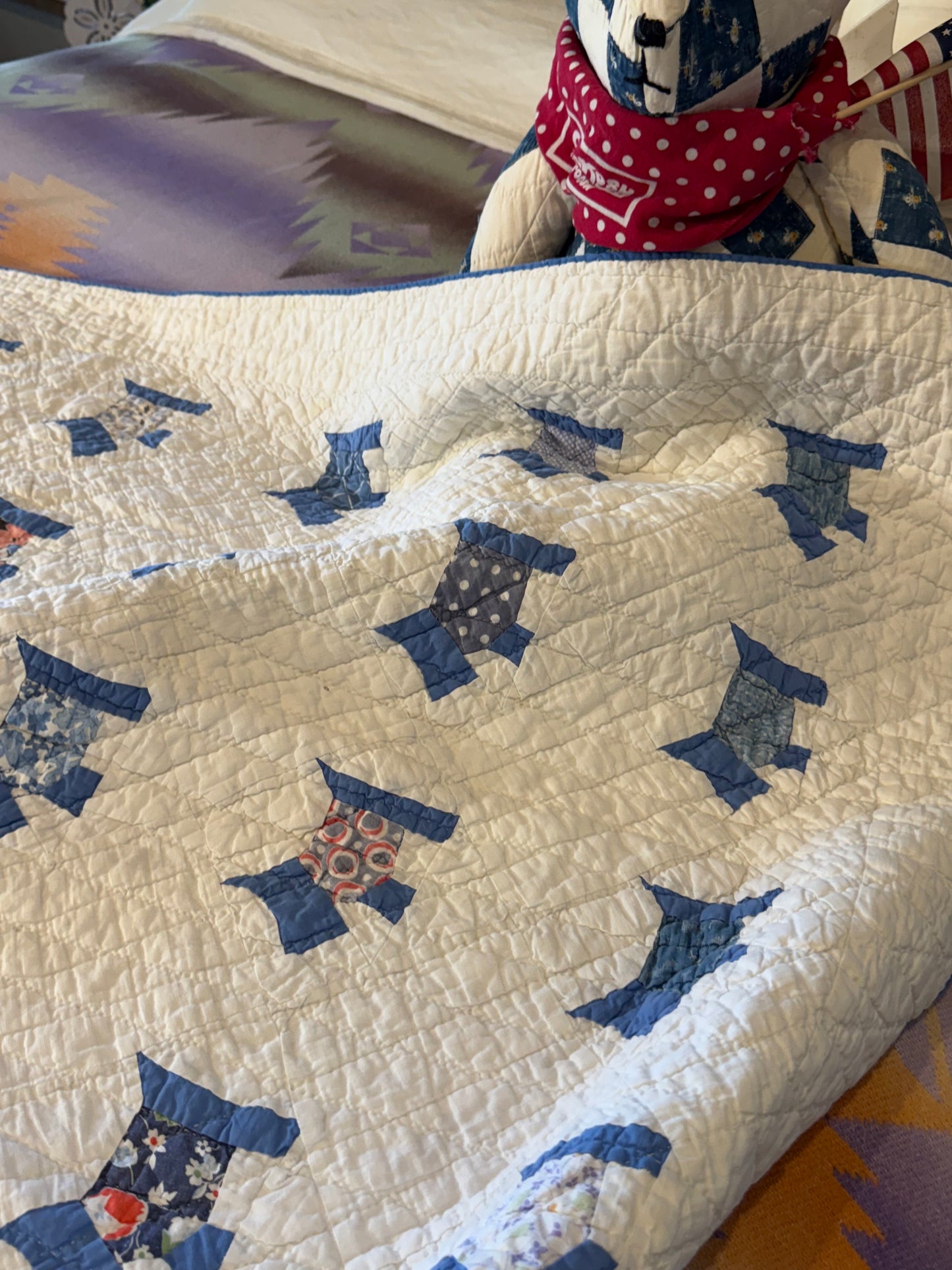 Original Small Scale Scottie Dog Quilt -Crib/Youth