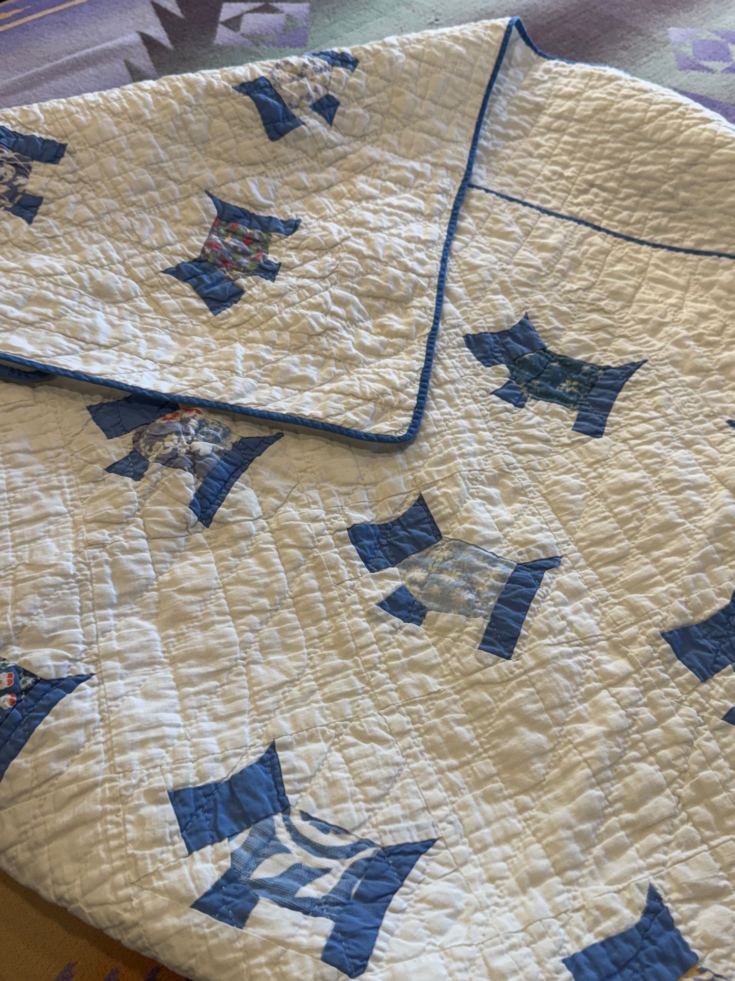 Original Small Scale Scottie Dog Quilt -Crib/Youth