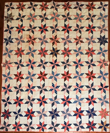 Early Circa 1840’s Incredible Variable Stars Quilt