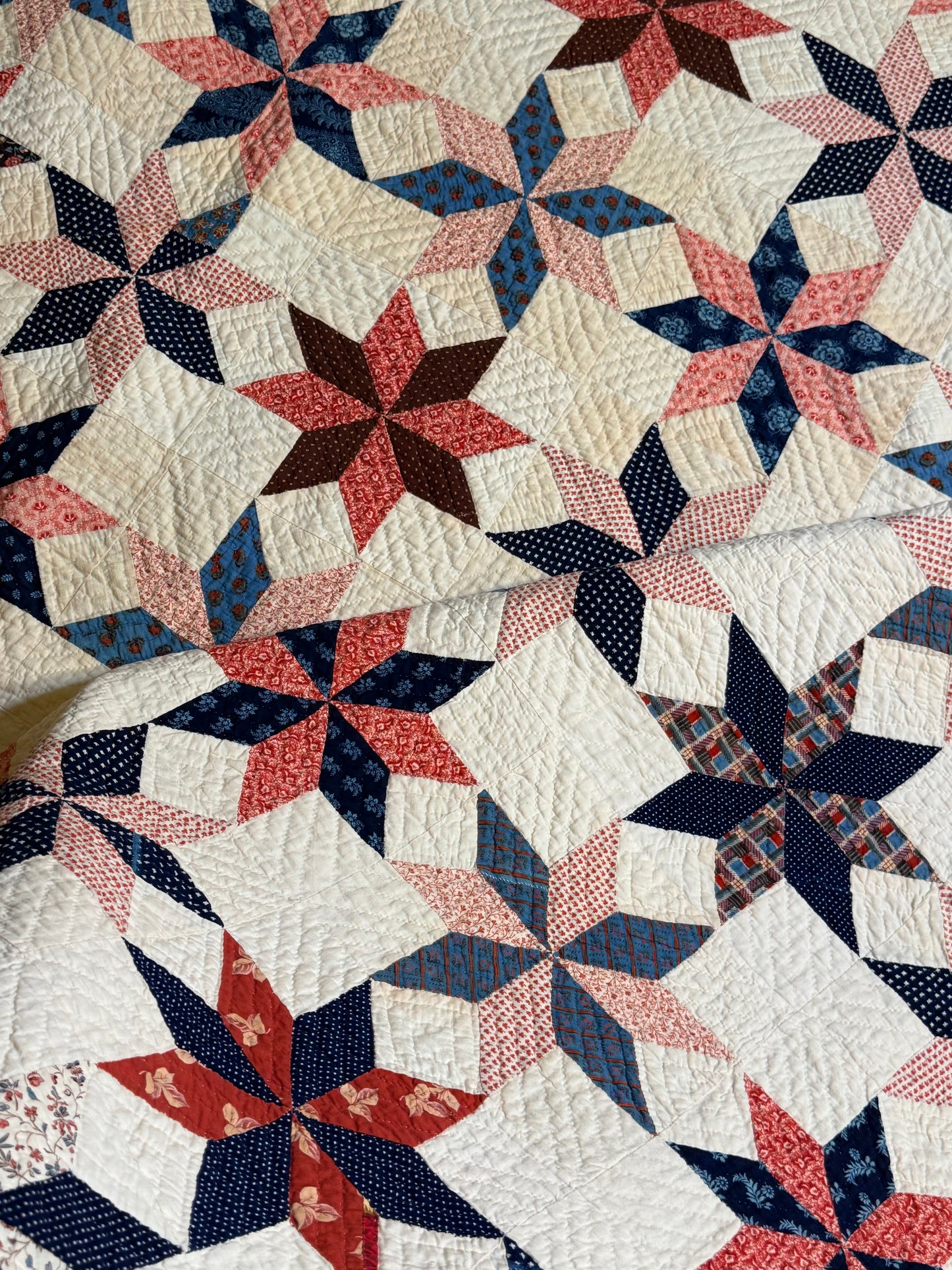 Early Circa 1840’s Incredible Variable Stars Quilt