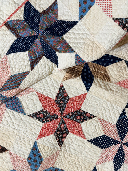 Early Circa 1840’s Incredible Variable Stars Quilt