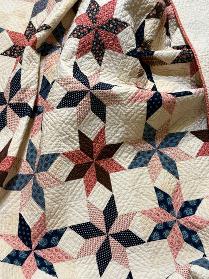 Early Circa 1840’s Incredible Variable Stars Quilt