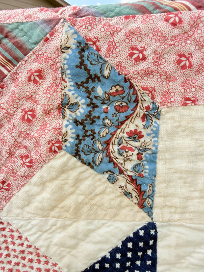 Early Circa 1840’s Incredible Variable Stars Quilt