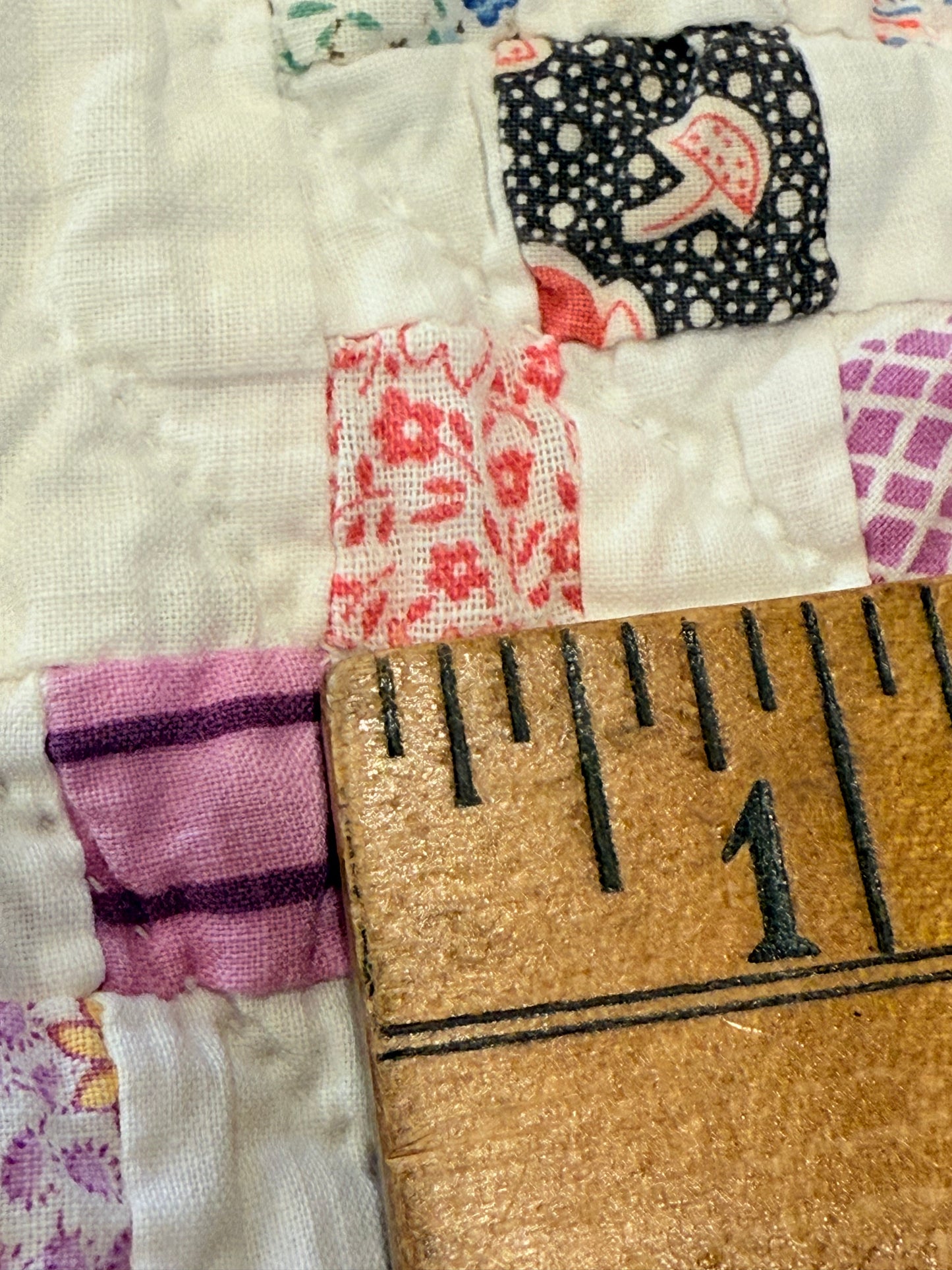 Miniature Mini Scale Double 9 Patch Quilt