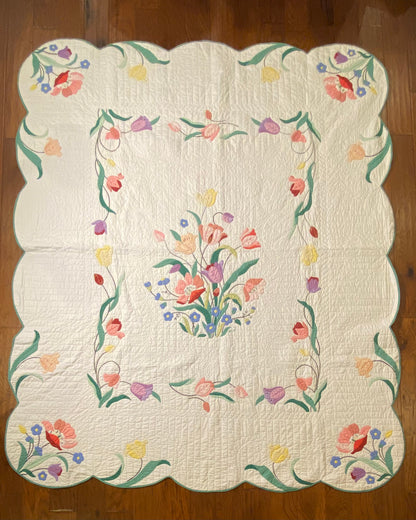 Tulip Time Applique Quilt