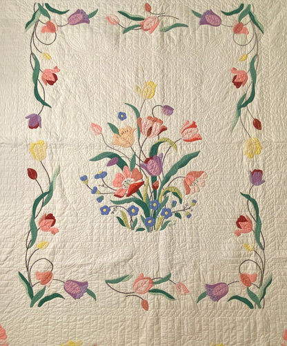 Tulip Time Applique Quilt