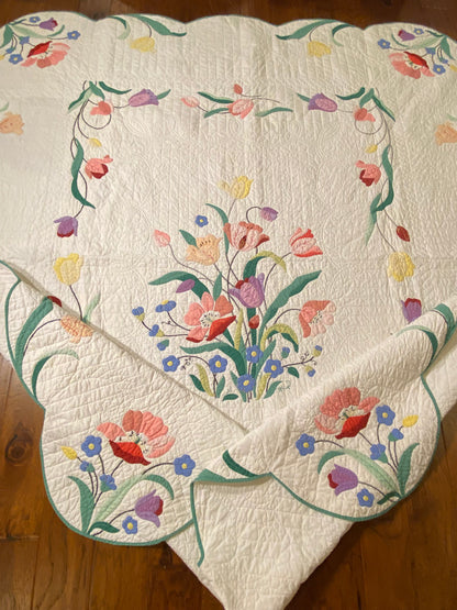 Tulip Time Applique Quilt