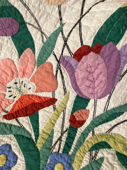 Tulip Time Applique Quilt