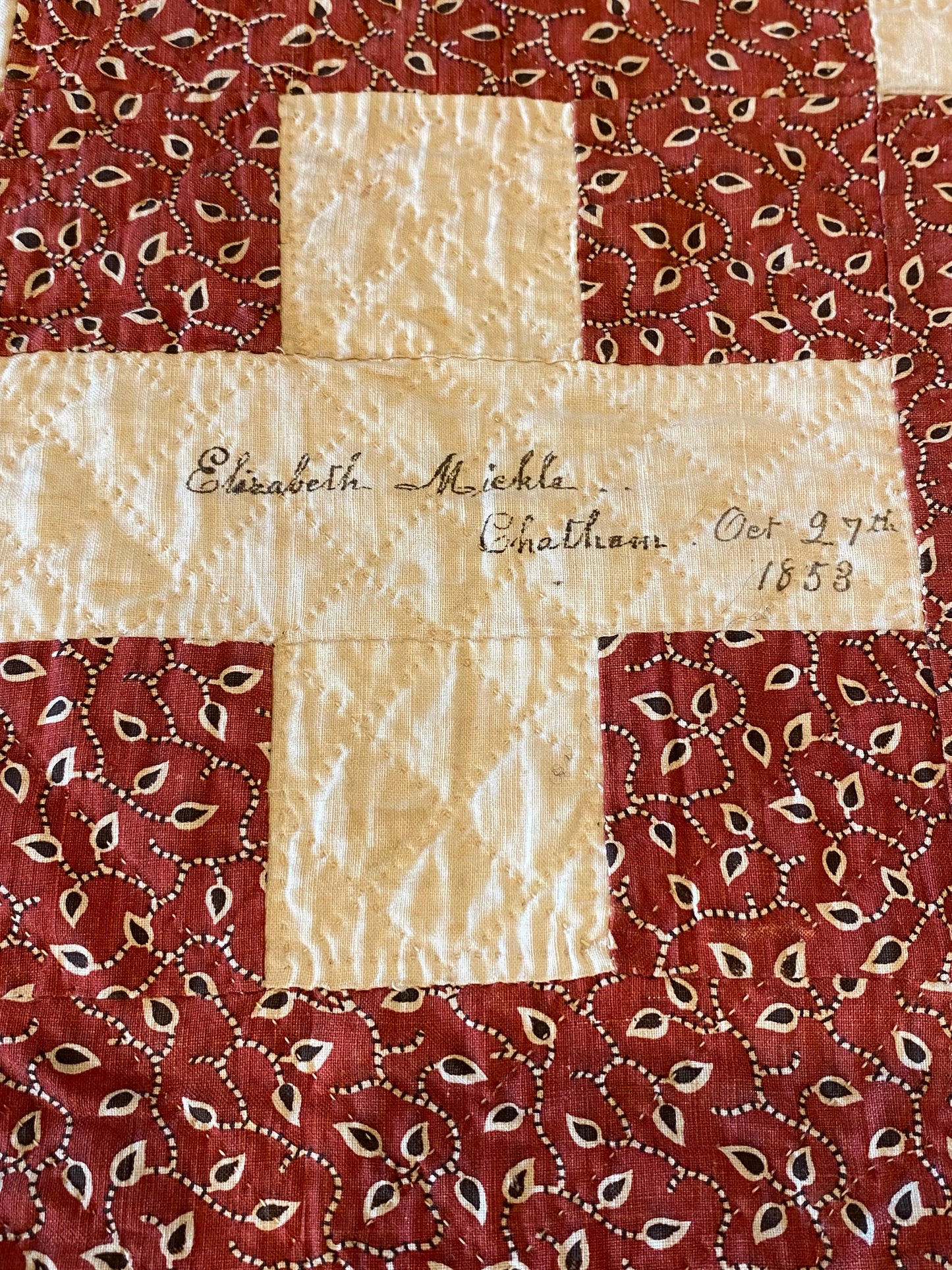 Early 1853 New York Signature Album Quilt
