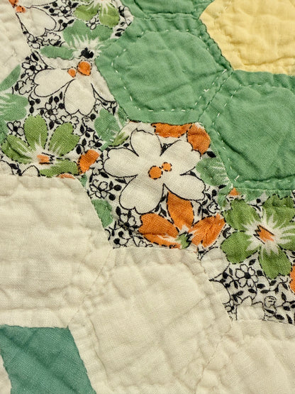 Flower Garden Quilt with Diamond Trail
