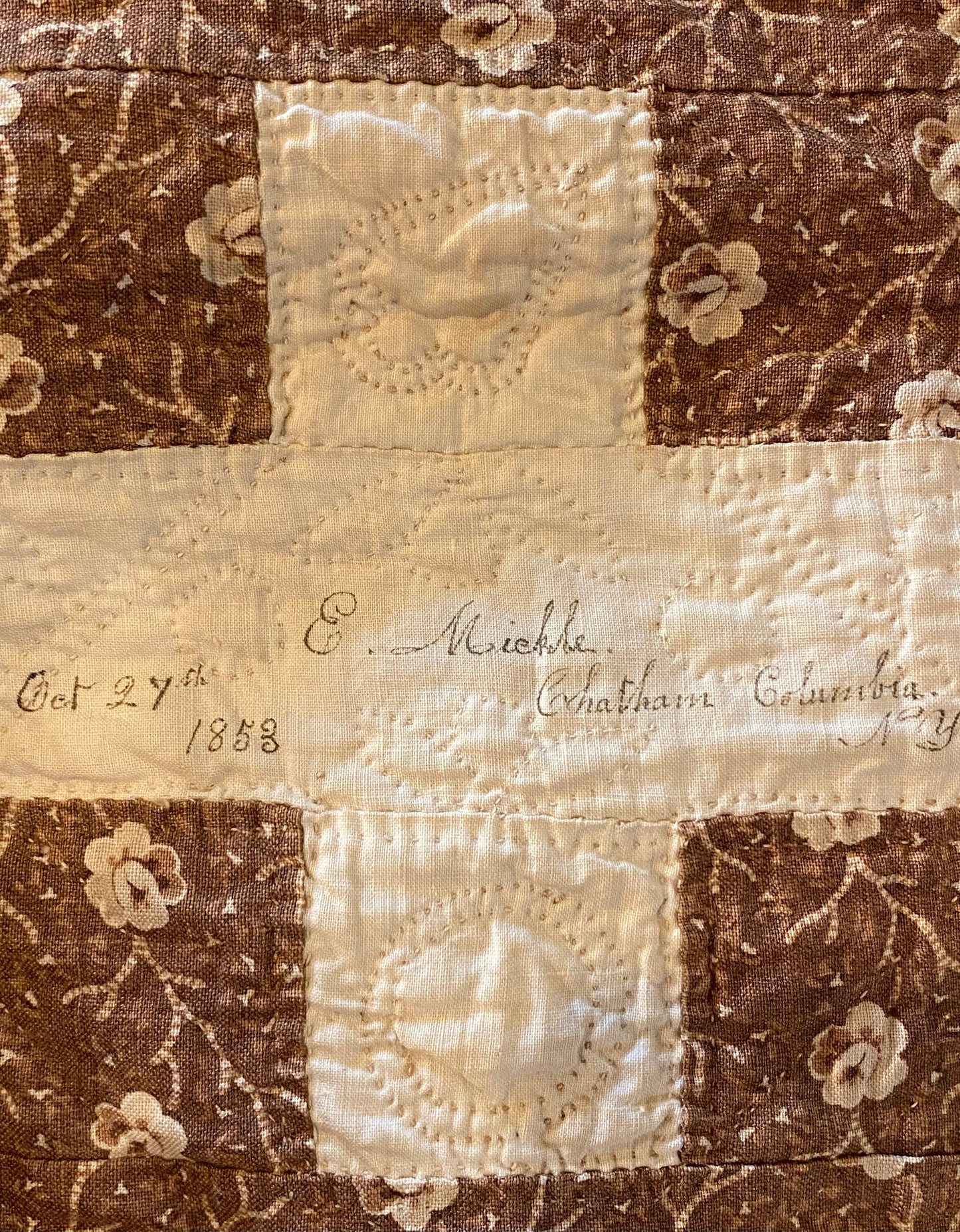 Early 1853 New York Signature Album Quilt