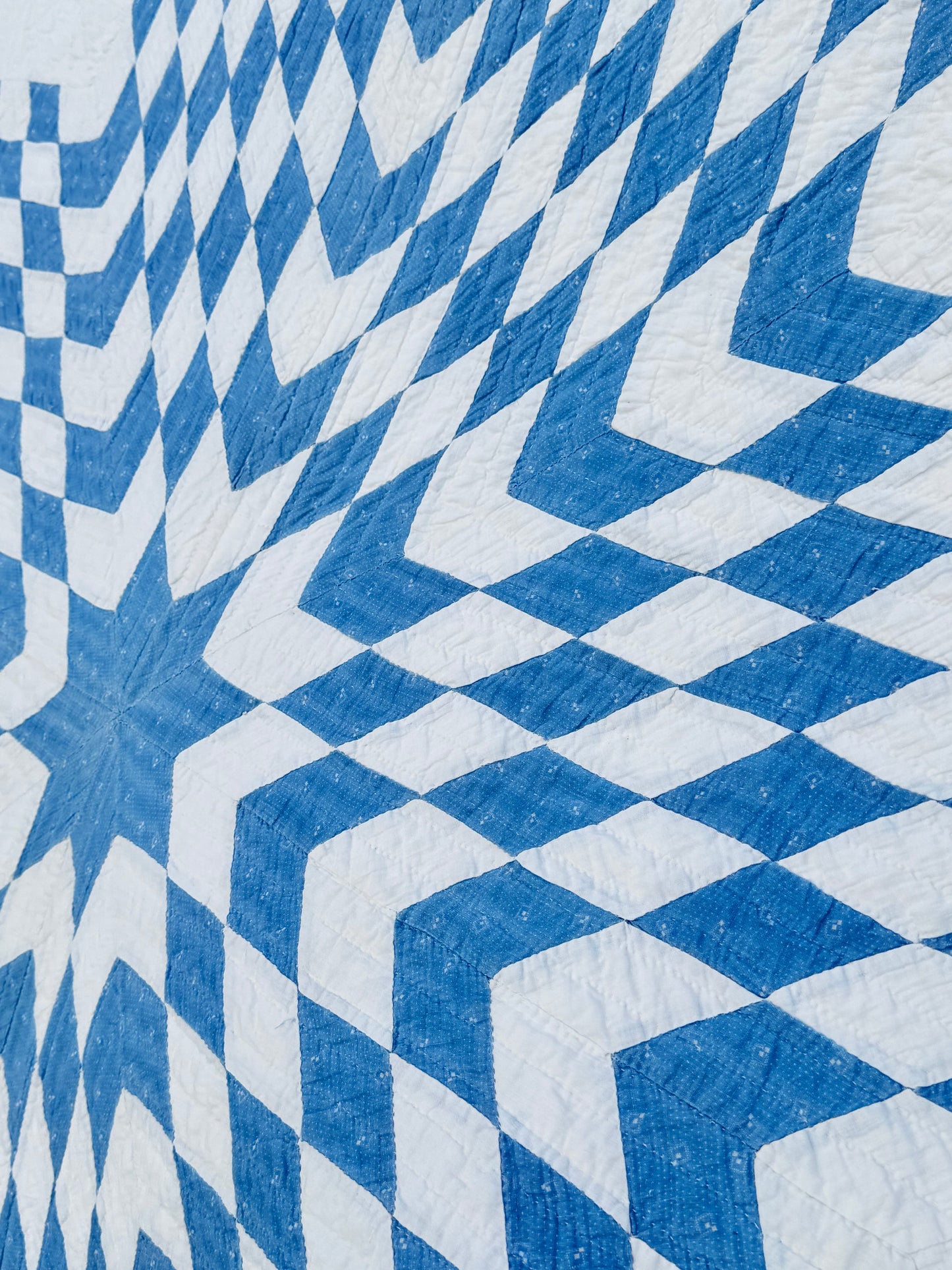 Blue and White Single Star Quilt