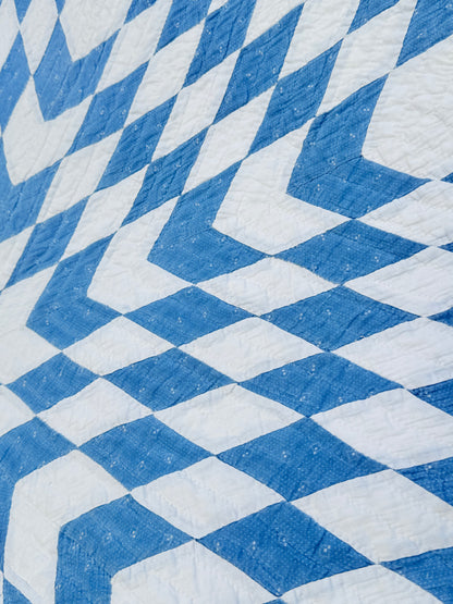 Blue and White Single Star Quilt