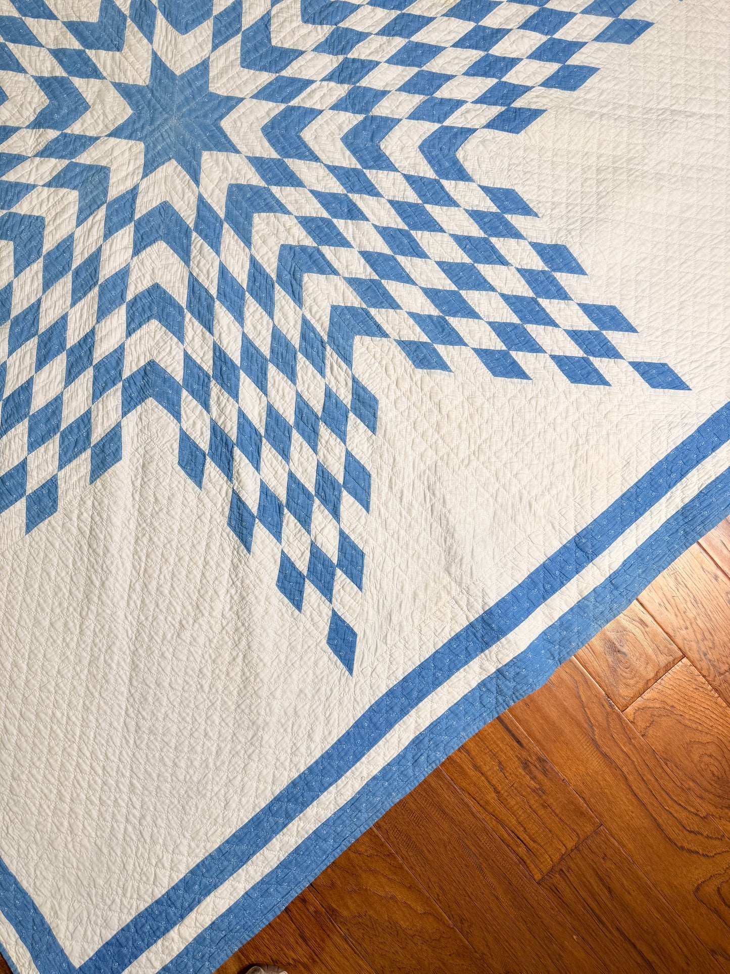 Blue and White Single Star Quilt