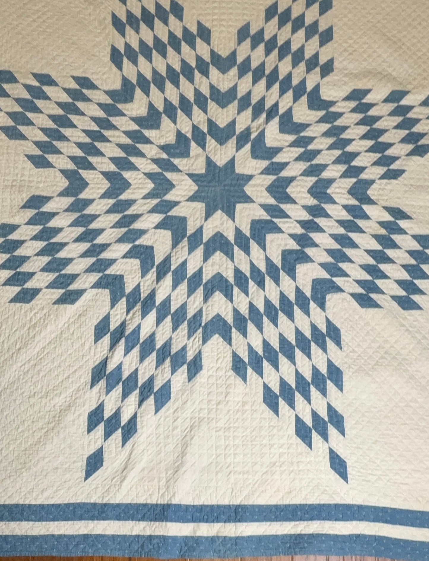 Blue and White Single Star Quilt