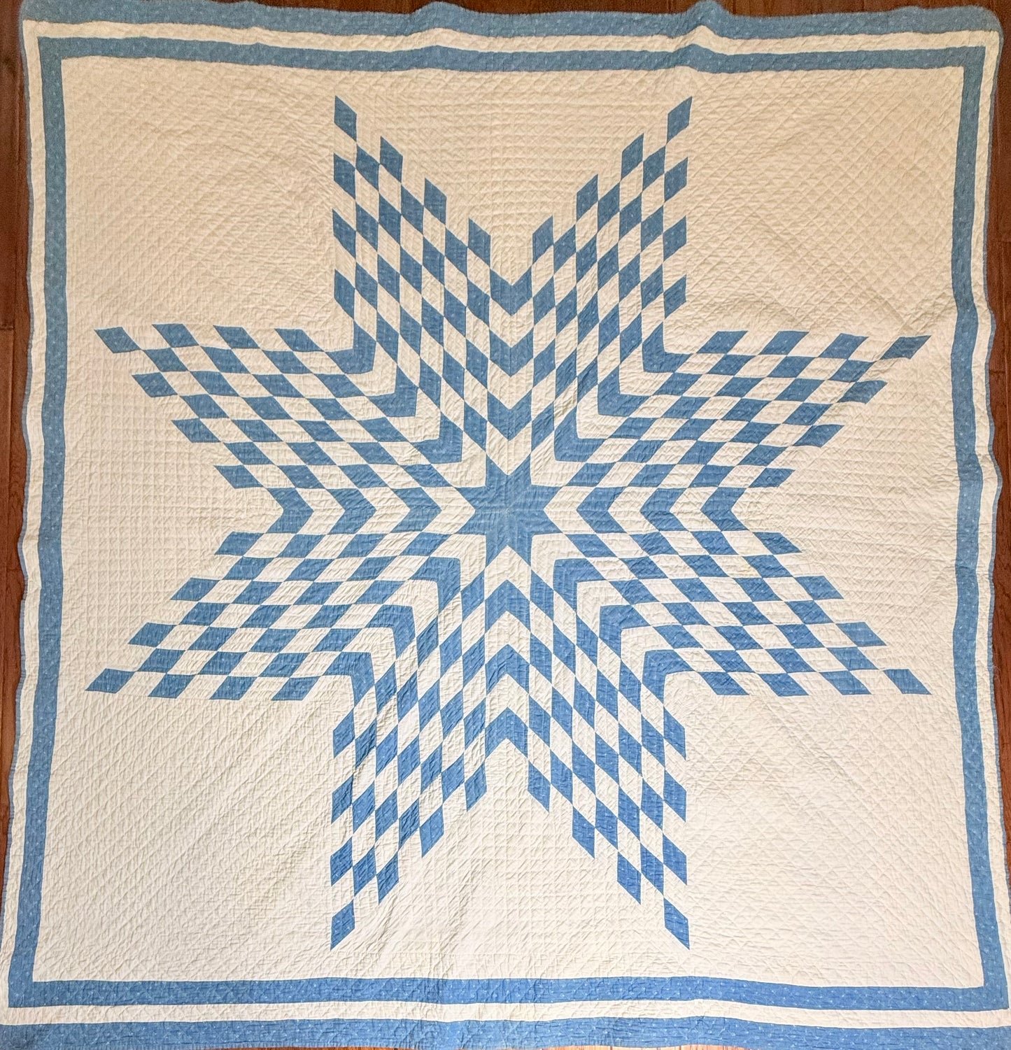 Blue and White Single Star Quilt