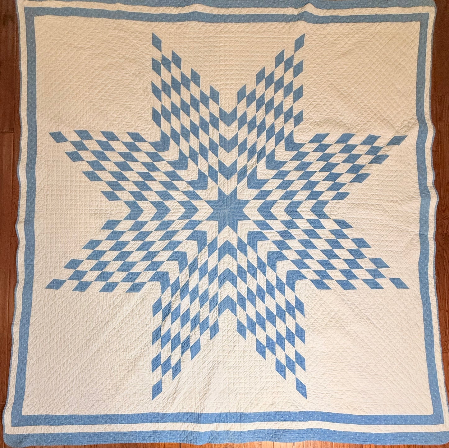 Blue and White Single Star Quilt