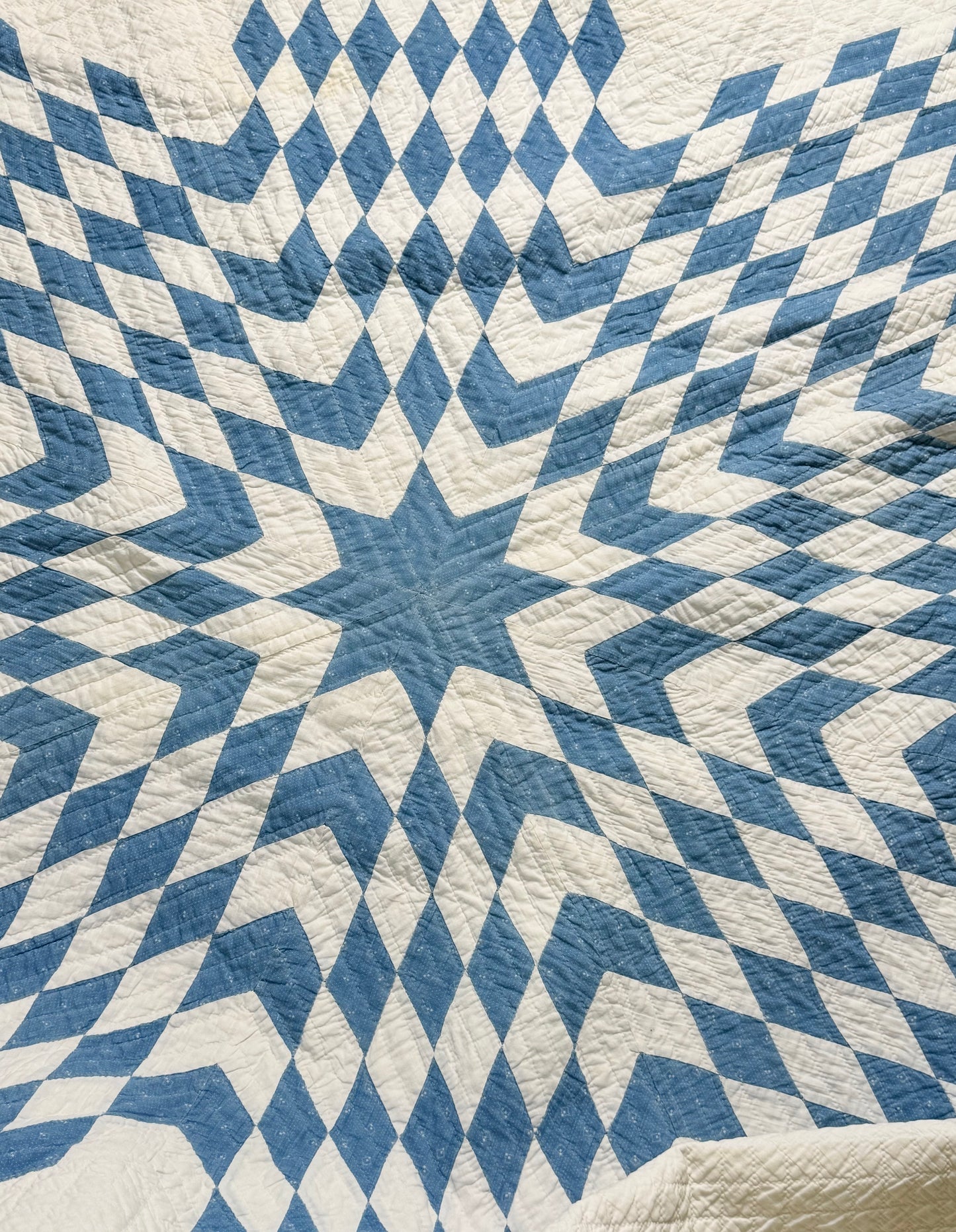 Blue and White Single Star Quilt