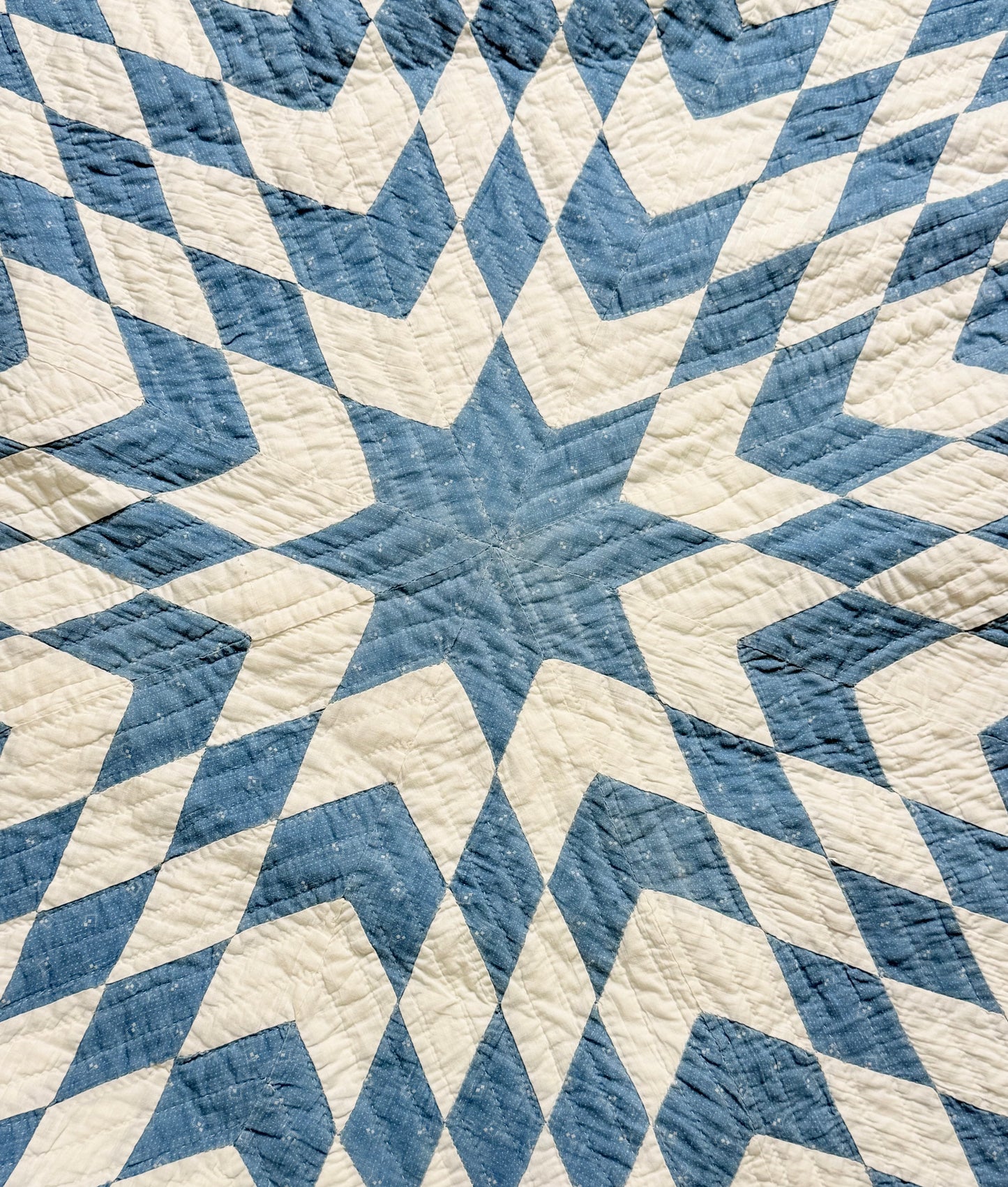 Blue and White Single Star Quilt