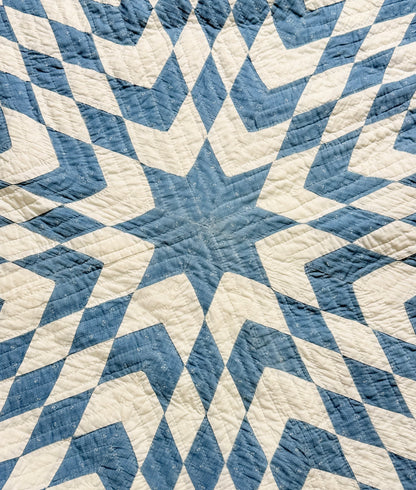 Blue and White Single Star Quilt