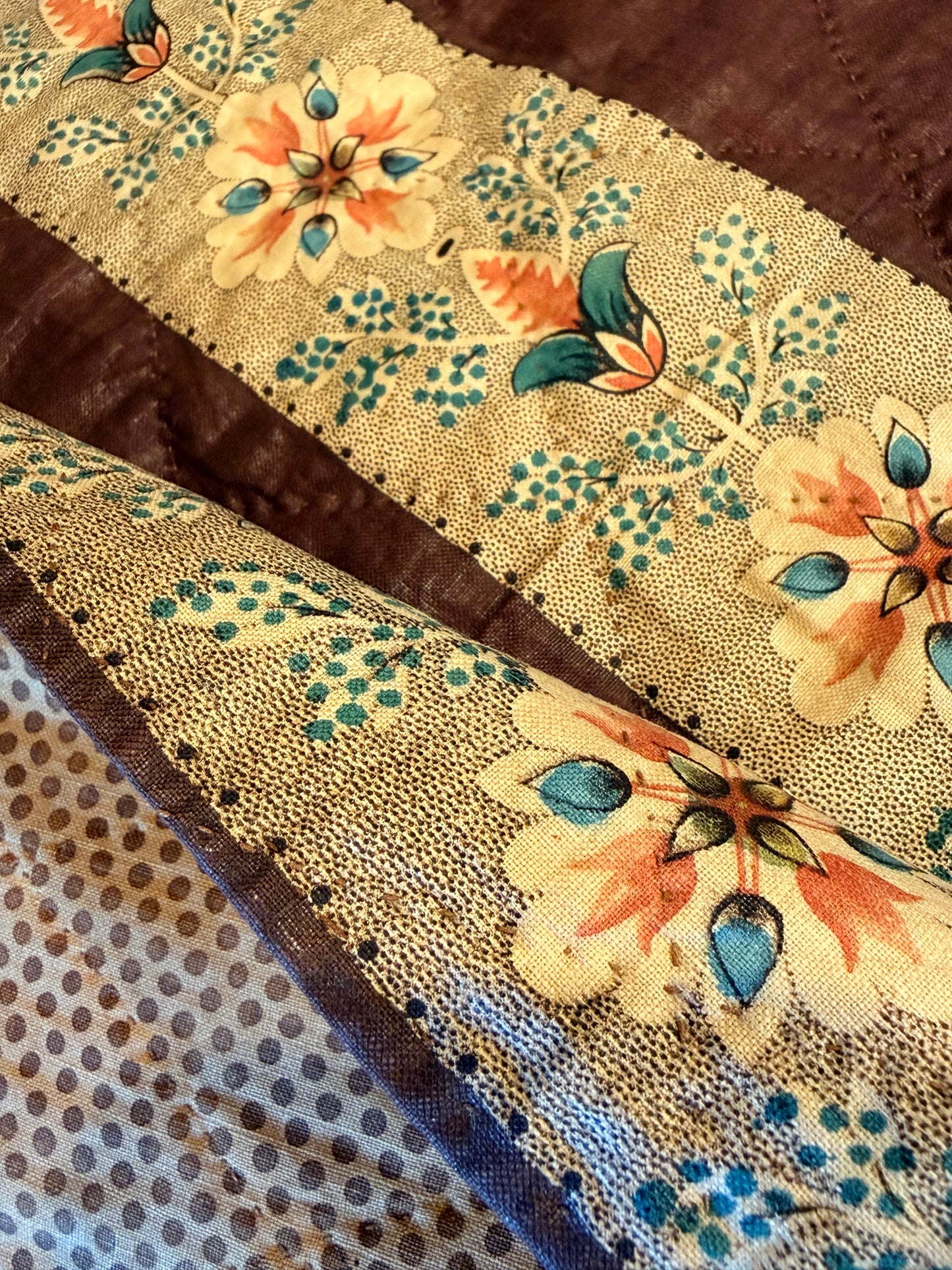 Fantastic Early Circa 1830’s Chintz Quilt