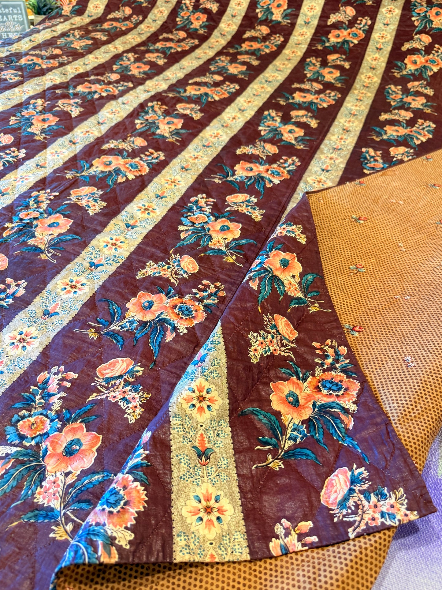 Fantastic Early Circa 1830’s Chintz Quilt