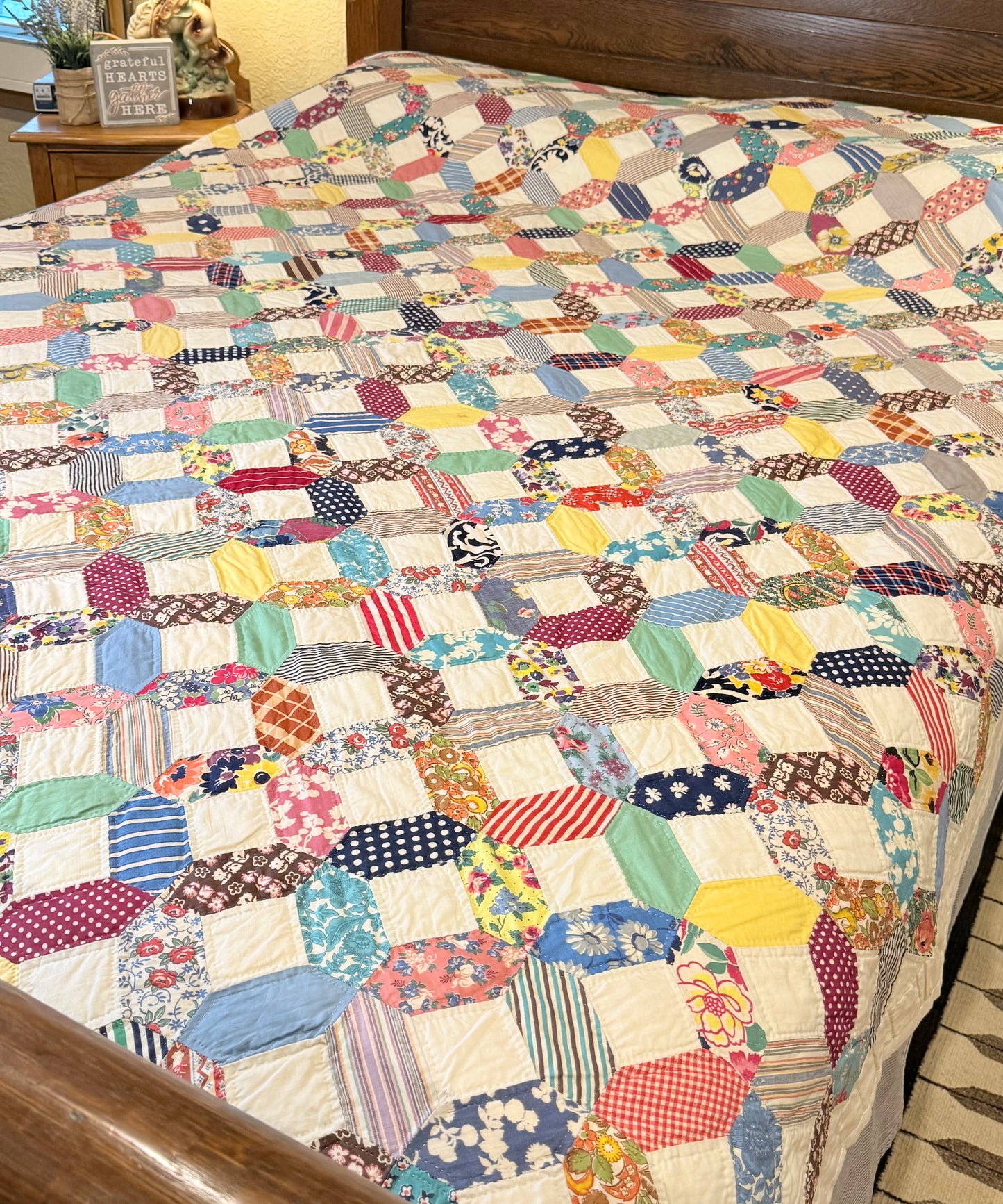 Scrappy Crossblock Vintage Quilt