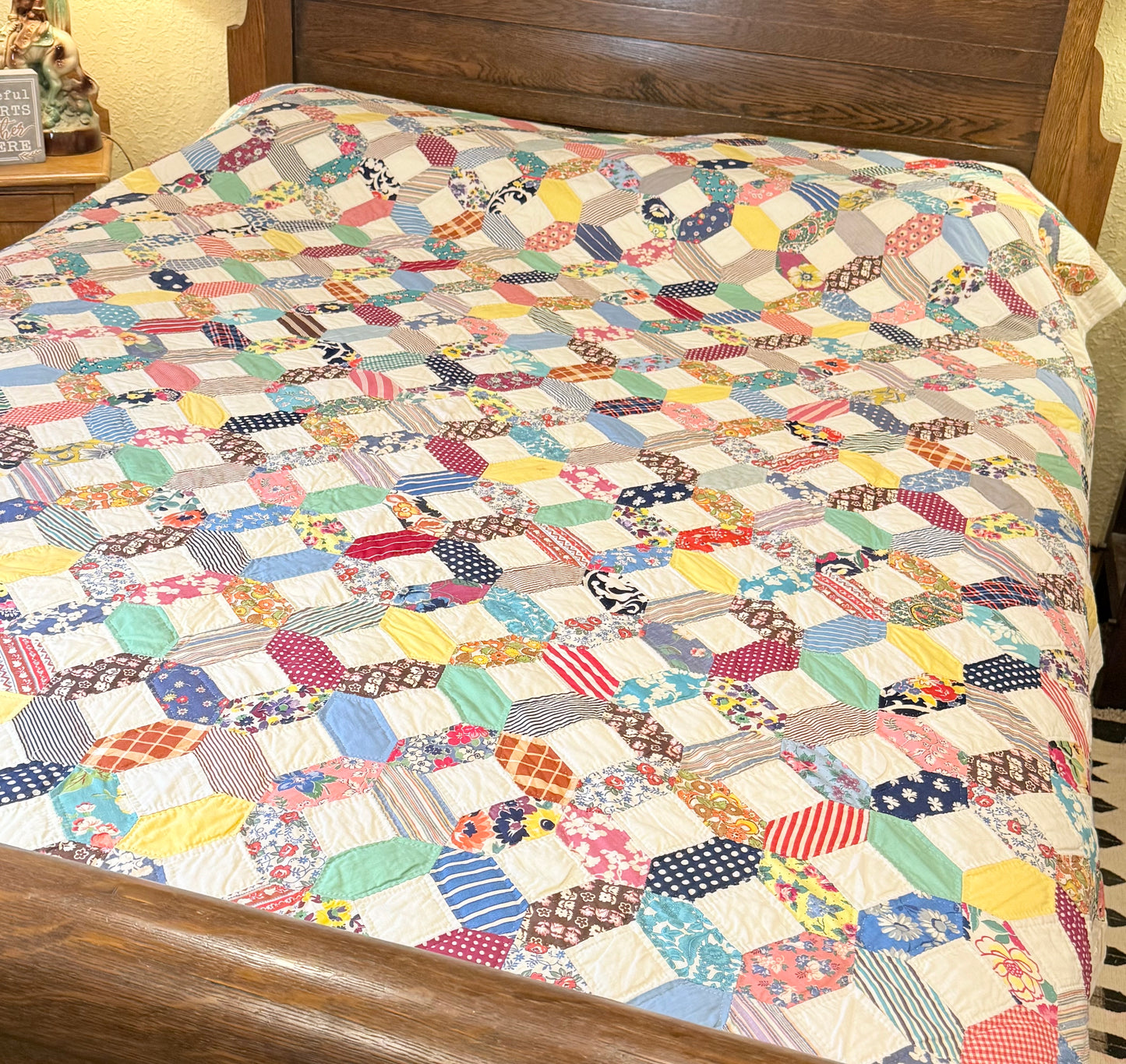 Scrappy Crossblock Vintage Quilt