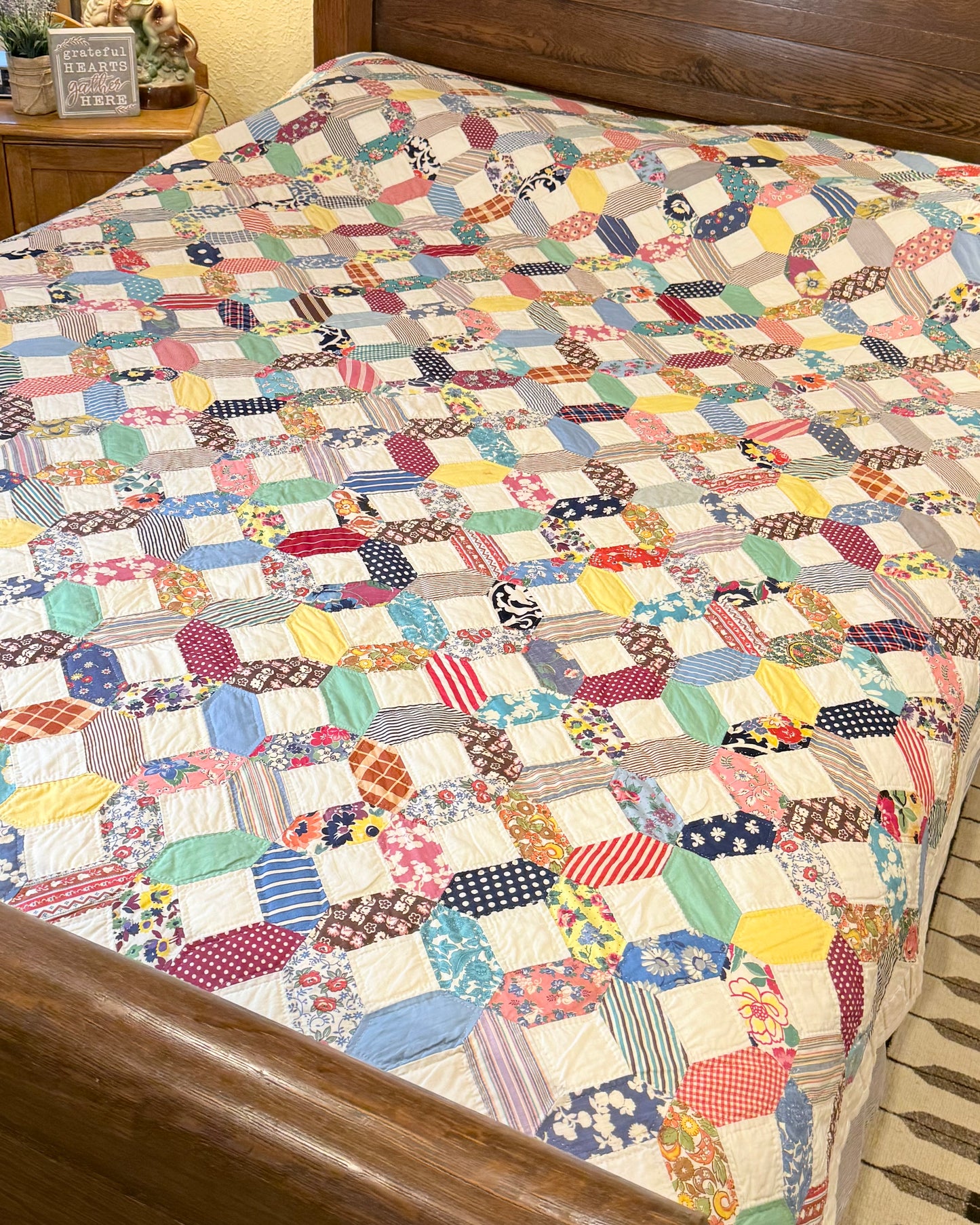 Scrappy Crossblock Vintage Quilt