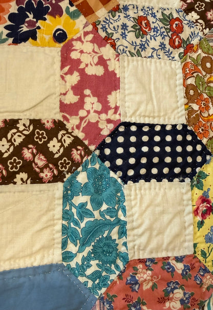 Scrappy Crossblock Vintage Quilt