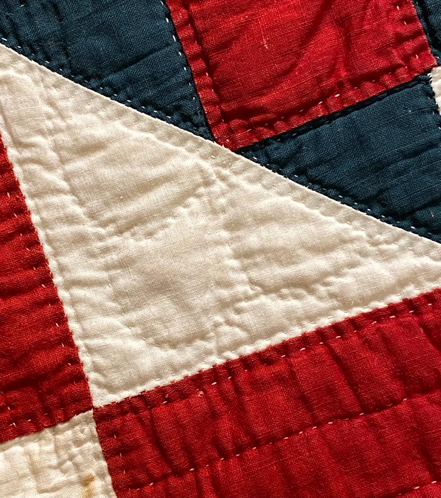 Red and Green Pieced Basket Quilt