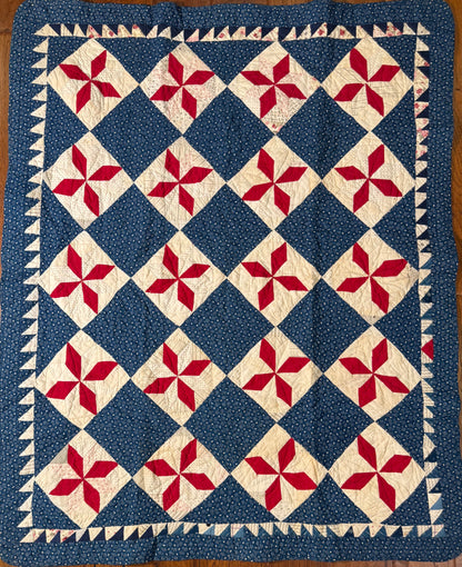 Variable Stars Original Crib Quilt with Sawtooth Border