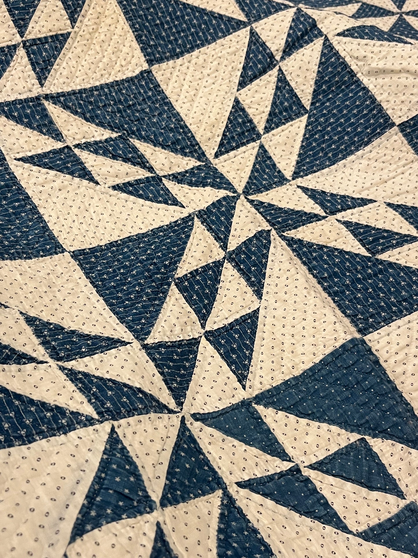 Corn and Beans Quilt in Blues
