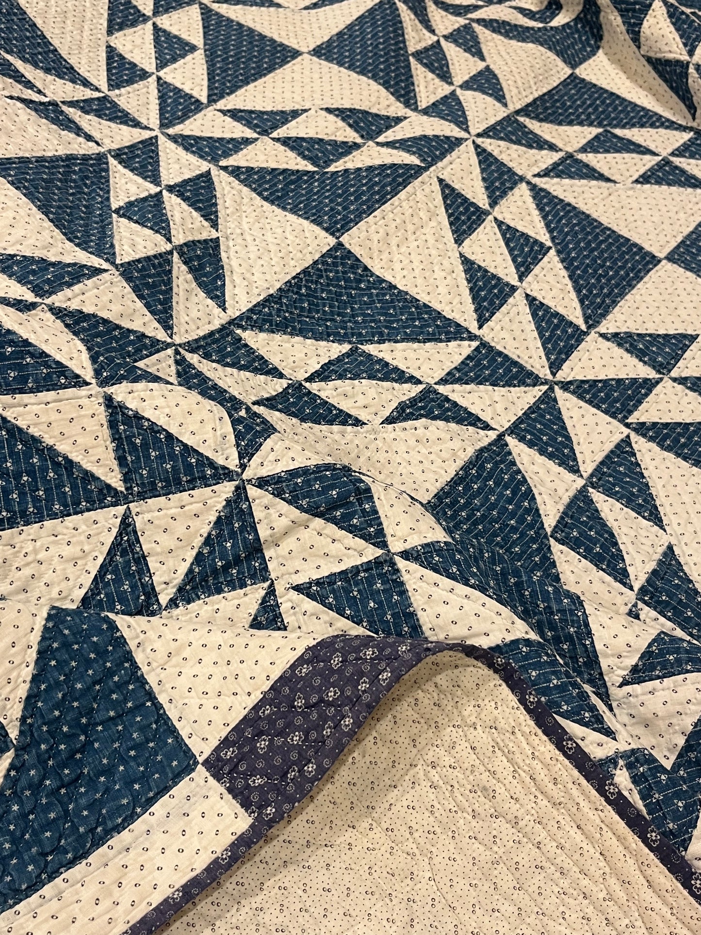 Corn and Beans Quilt in Blues