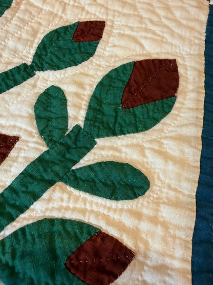 Folk Art Southern Basket of Flowers Quilt