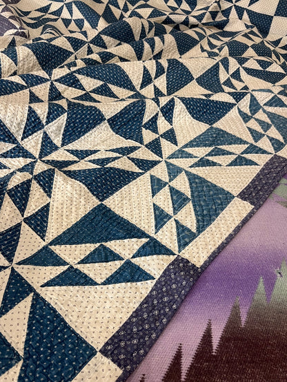 Corn and Beans Quilt in Blues