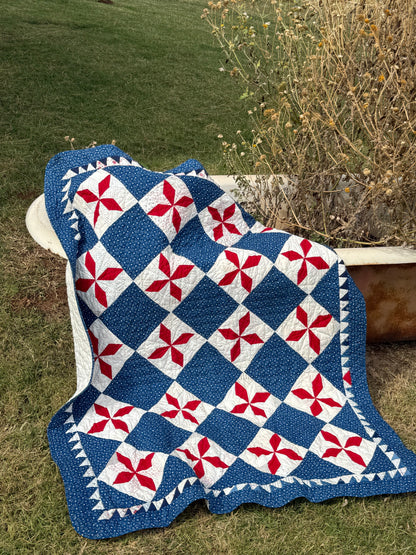 Variable Stars Original Crib Quilt with Sawtooth Border