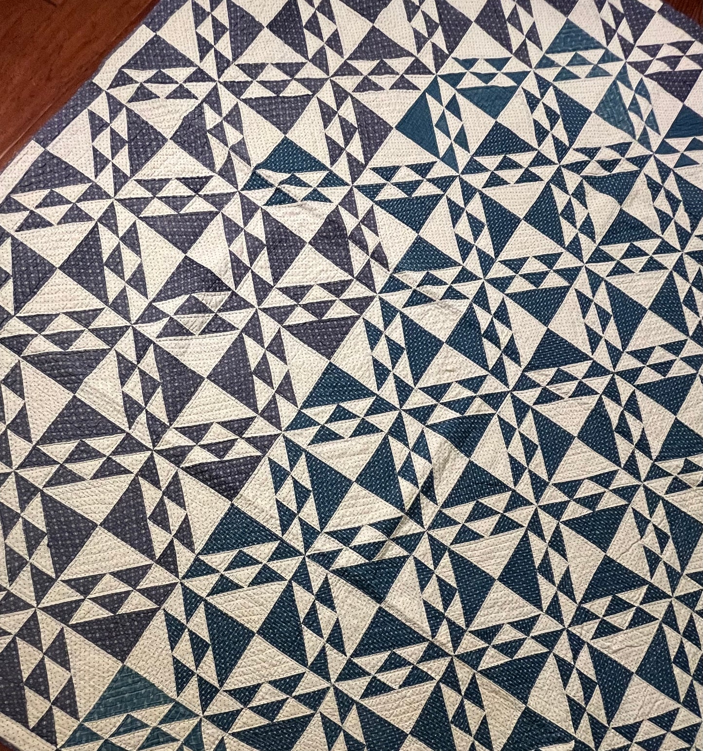 Corn and Beans Quilt in Blues