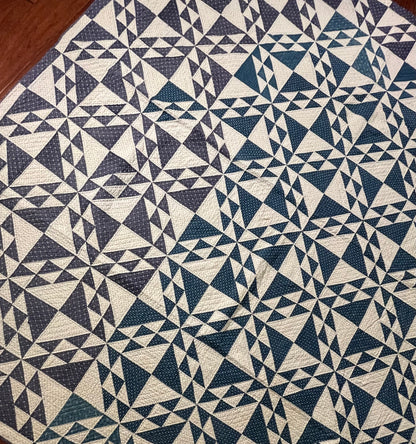 Corn and Beans Quilt in Blues