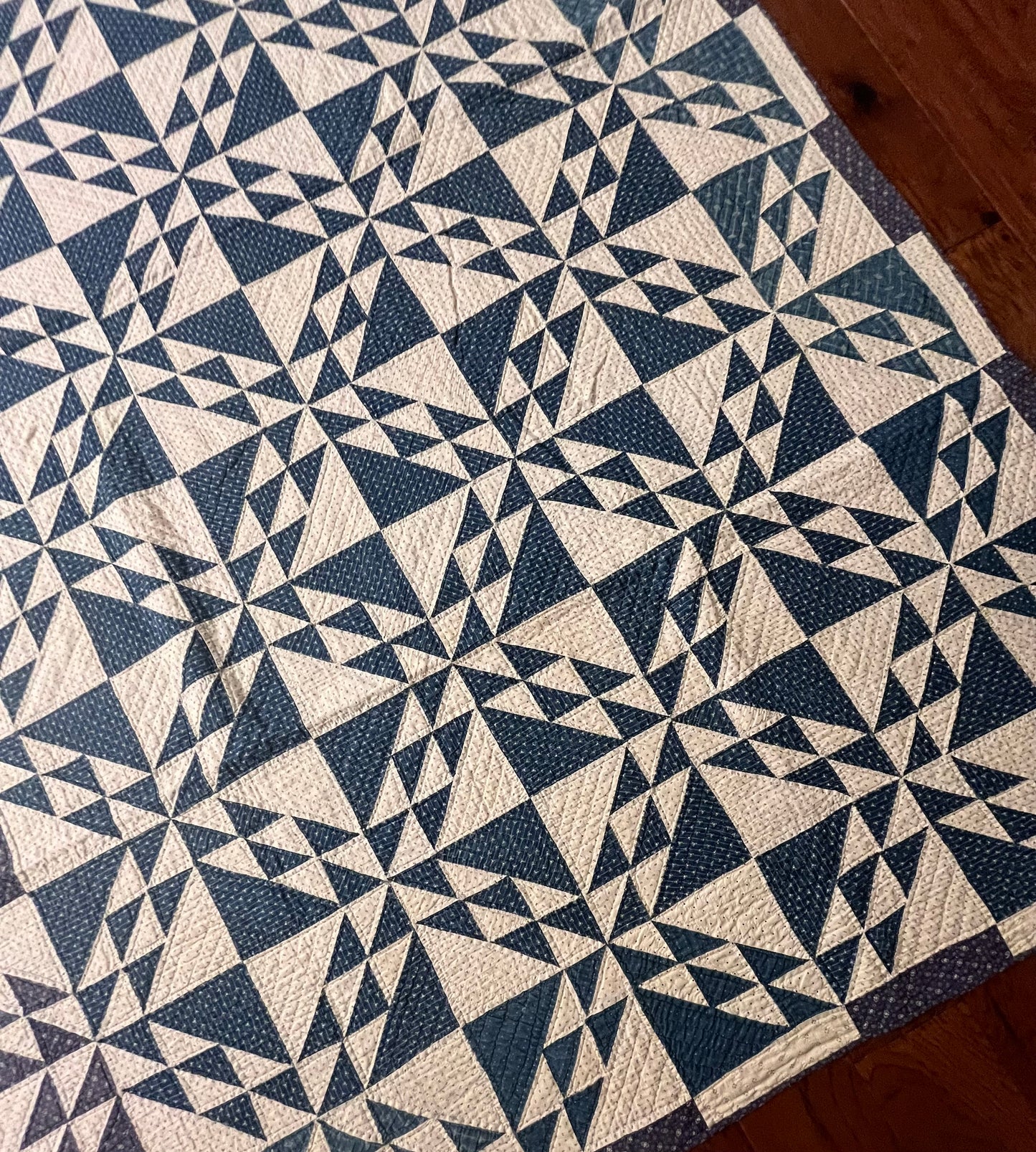 Corn and Beans Quilt in Blues