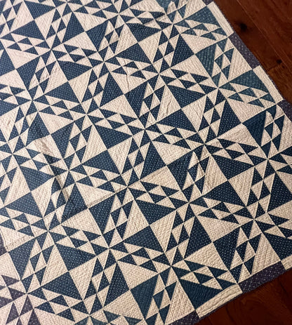 Corn and Beans Quilt in Blues