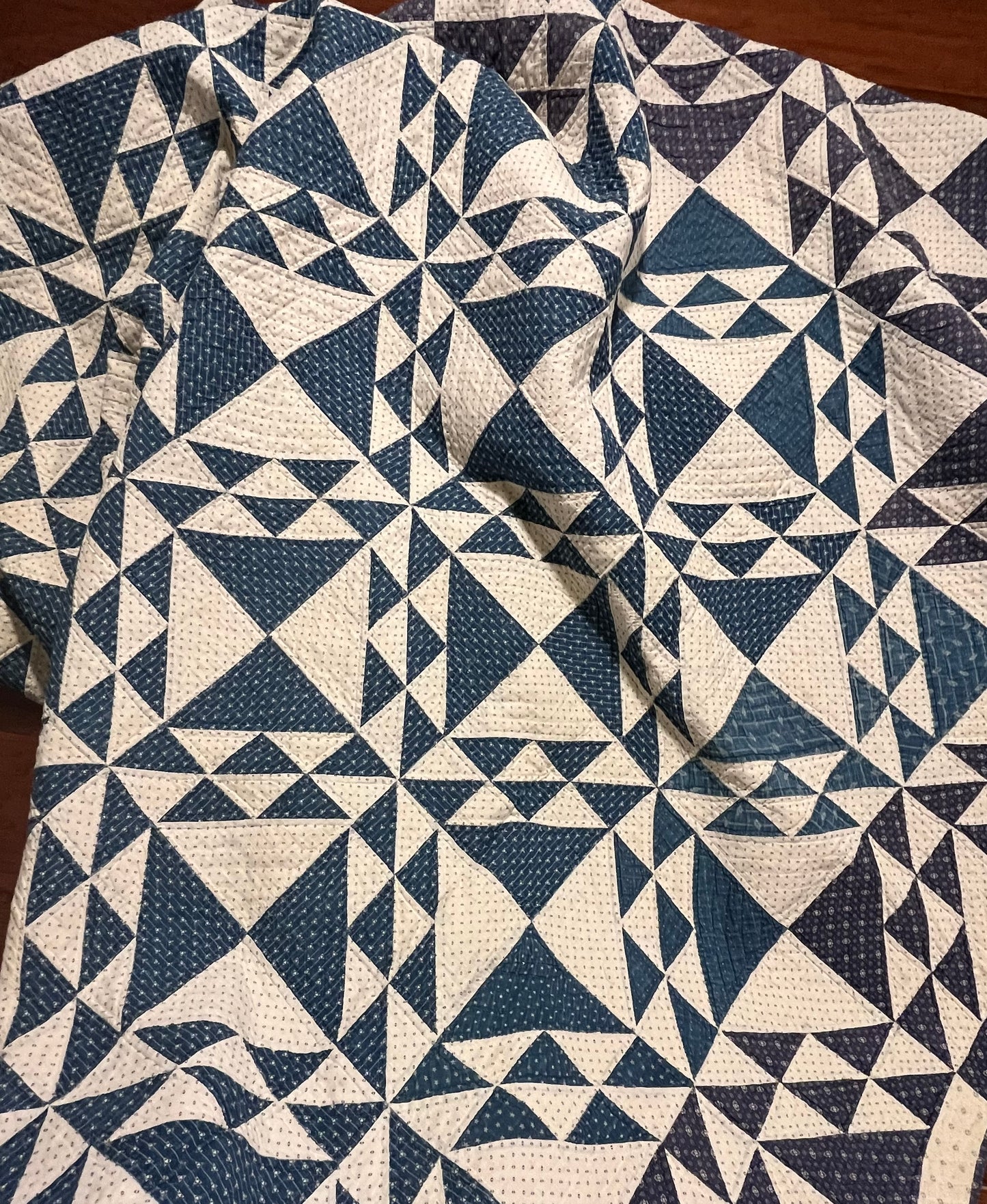 Corn and Beans Quilt in Blues